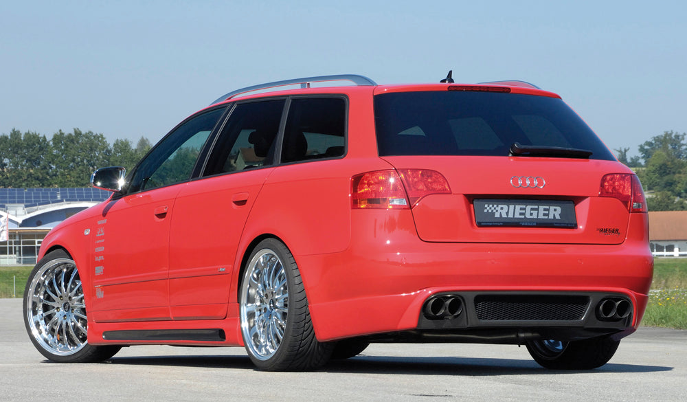 Rieger 00099025 Audi 8E B7 A4 Rear Diffuser for Twin Tailpipe Left & Right - Carbon-Look