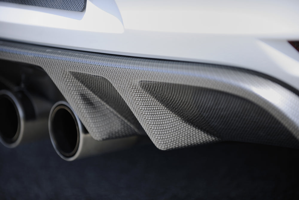 Rieger 00099658 VW Mk6 Golf Rear Diffuser for Twin Tailpipe Centre (GTI & GTD) - Carbon-Look