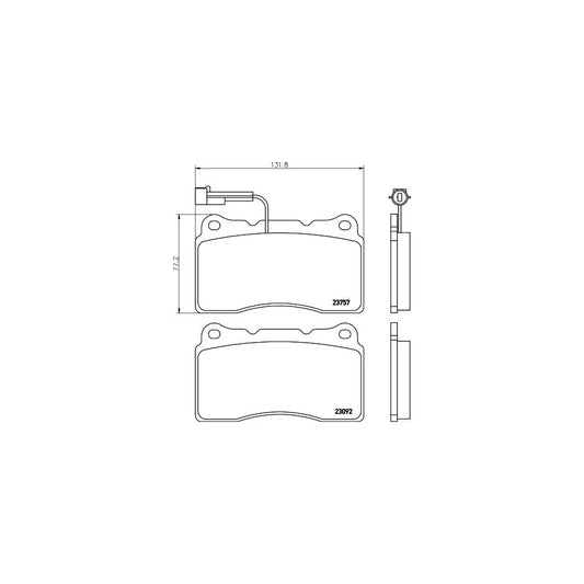 Hella 8DB 355 014 731 Brake Pad Set With Integrated Wear Warning Contact
