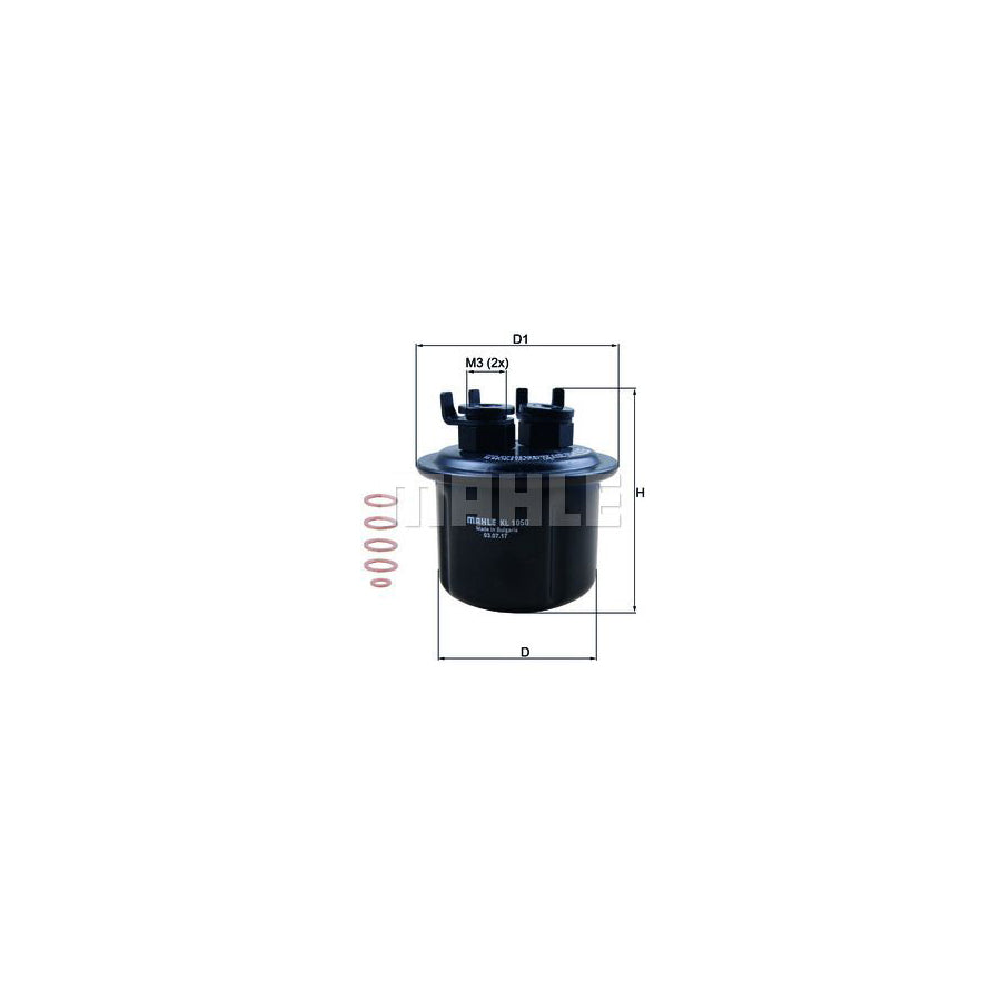 MAHLE ORIGINAL KL 1050D Fuel filter In-Line Filter