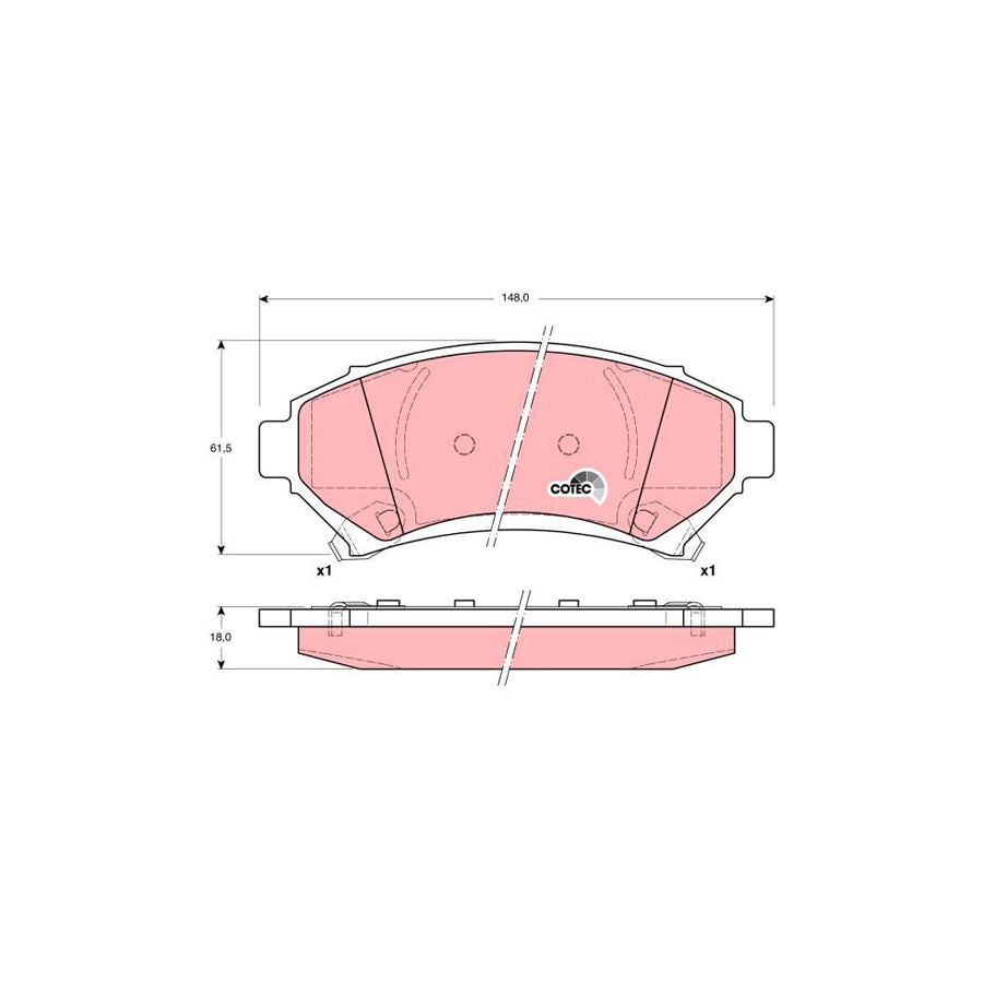 TRW Cotec Gdb1308 Brake Pad Set With Acoustic Wear Warning