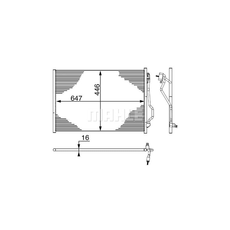 MAHLE ORIGINAL AC 6 000S Air conditioning condenser suitable for MERCEDES-BENZ S-Class without dryer