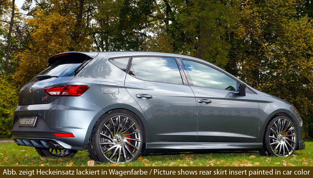 Rieger 00088119 SEAT 5F Leon Cupra Rear Diffuser for Original Tailpipe Left & RIght - Glossy Black