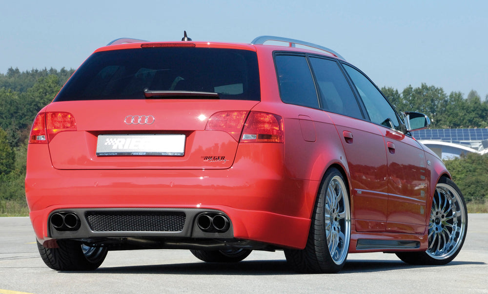 Rieger 00099025 Audi 8E B7 A4 Rear Diffuser for Twin Tailpipe Left & Right - Carbon-Look