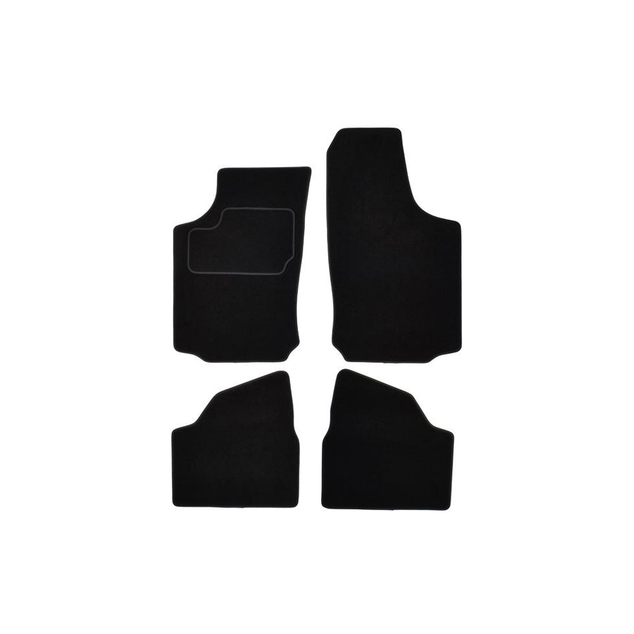 CUSTOPOL Tailored OPL130S Floor mat set for OPEL Corsa C Hatchback (X01) Textile, Front and Rear, Quantity: 4, Grey