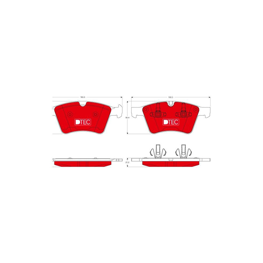 TRW Dtec Cotec Gdb1797Dte Brake Pad Set Prepared For Wear Indicator