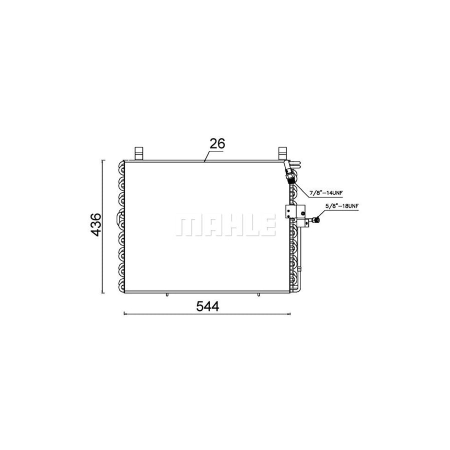 MAHLE ORIGINAL AC 357 000S Air conditioning condenser without dryer