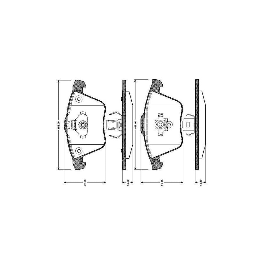 Bosch 0986Tb2850 Brake Pad Set Excl Wear Warning Contact With Accessories