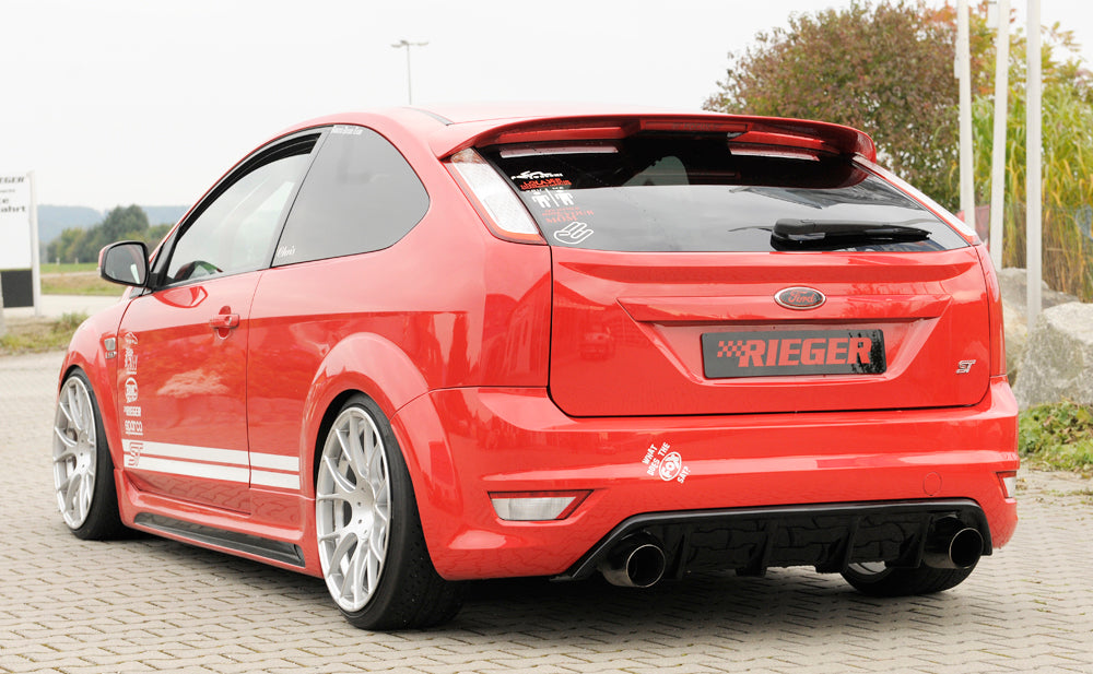 Rieger 00088118 Ford Focus 2 ST Rear Diffuser for Original Tailpipe Left & RIght - Glossy Black