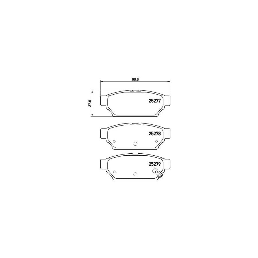 Brembo P 54 053 Brake Pad Set For Mitsubishi Colt Vi Plus With Acoustic Wear Warning