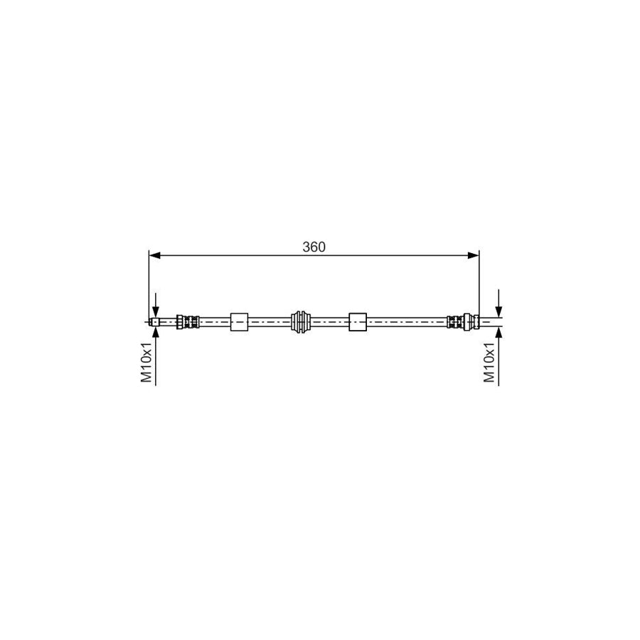 BOSCH 1 987 476 713 Brake Hose 455Mm M10X1