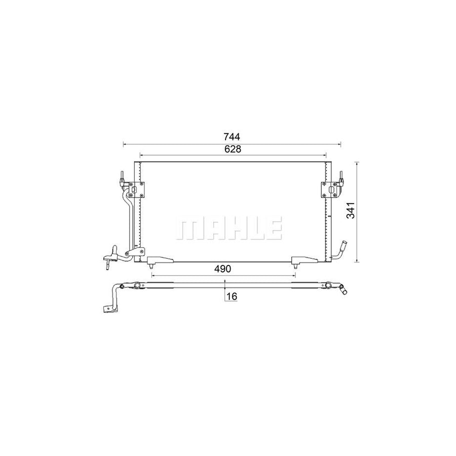MAHLE ORIGINAL AC 341 000S Air conditioning condenser without dryer