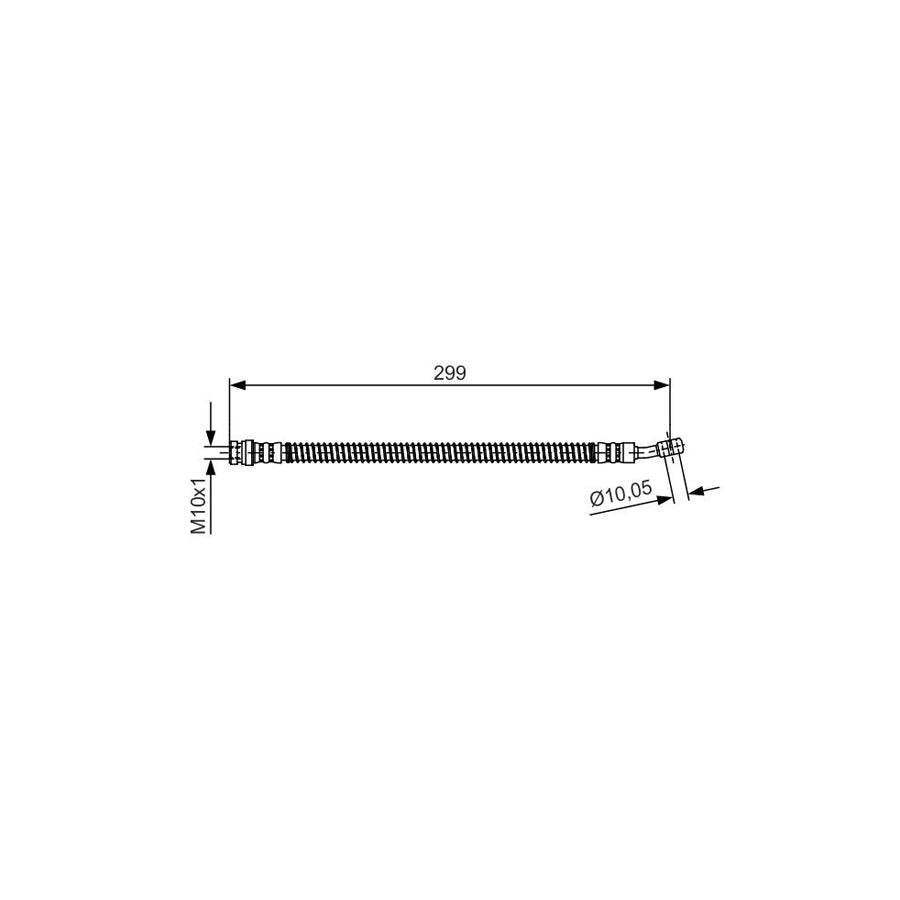 BOSCH 1 987 481 391 Brake Hose for KIA Picanto I SA 289Mm M10X1
