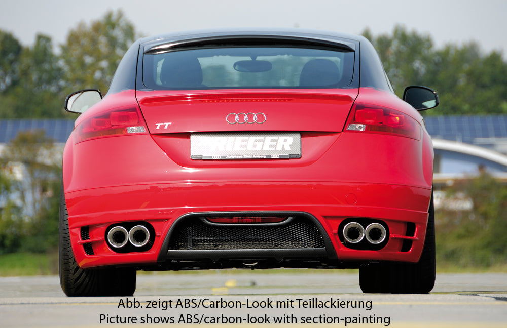 Rieger 00099050 Audi 8J TT Rear Diffuser for Twin Tailpipe Left & Right - Carbon-Look