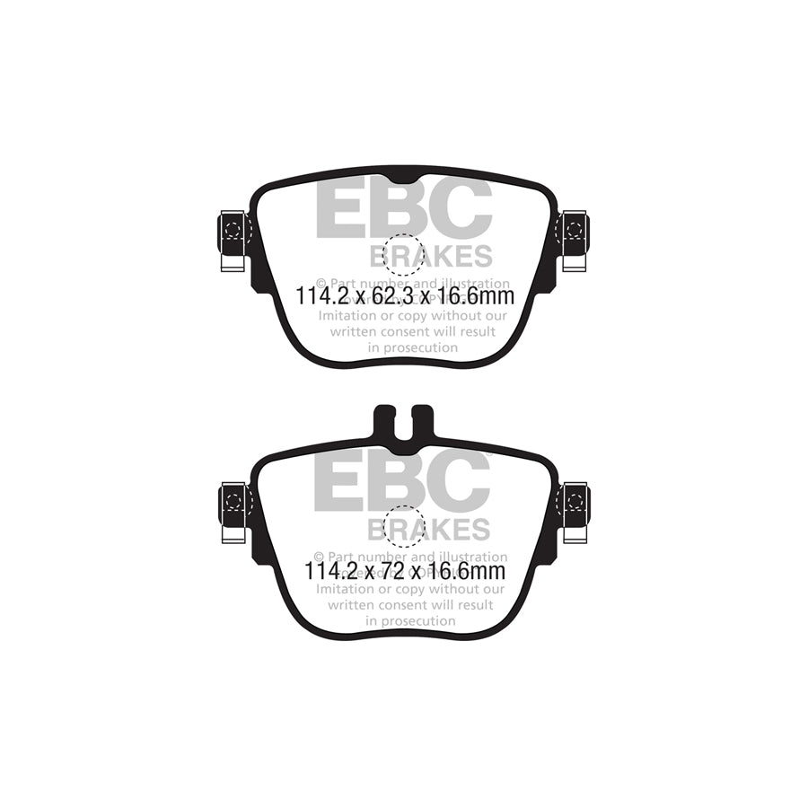 EBC Mercedes-Benz C257 W/S213 A/C238 Redstuff Sport Rear Brake Pads (Inc. CLS400d, CLS350d, E300e & E400 TD) (Pair)