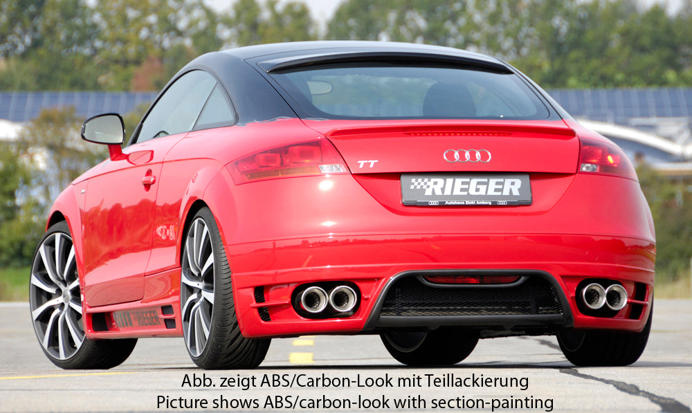 Rieger 00099050 Audi 8J TT Rear Diffuser for Twin Tailpipe Left & Right - Carbon-Look