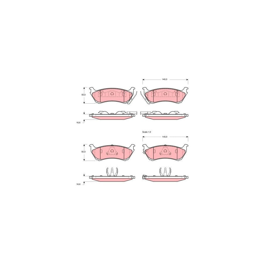 TRW Gdb1379 Brake Pad Set Suitable For Mercedes Benz Ml Class W163 With Acoustic Wear Warning