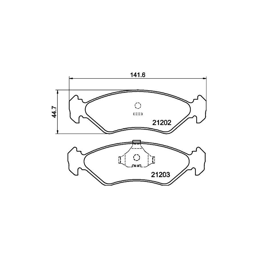 Hella 8DB 355 007 391 Brake Pad Set Not Prepared For Wear Indicator