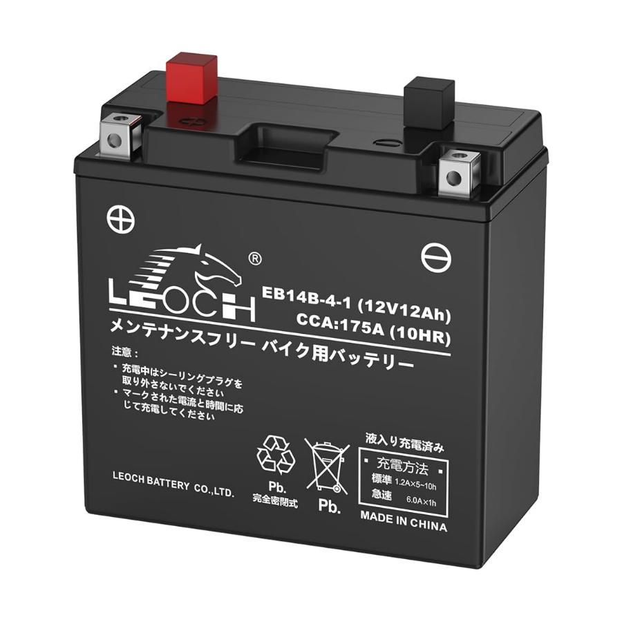 Leoch YT14B-4 Powerstart AGM Motorcycle Battery LT14B-4