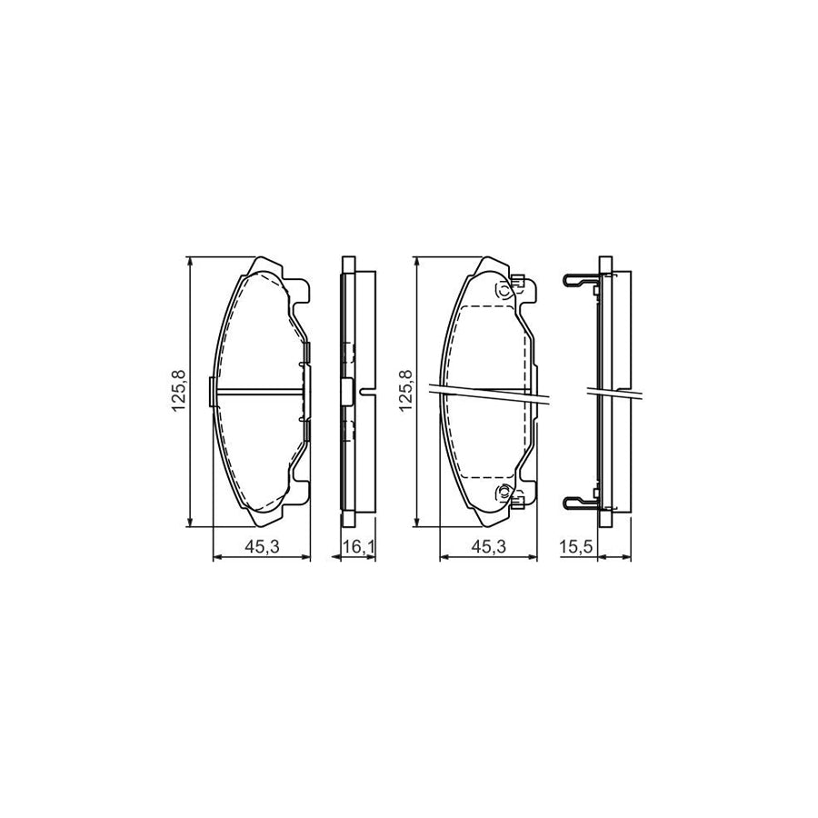 Bosch 0986424590 Brake Pad Set With Acoustic Wear Warning With Anti Squeak Plate With Mounting Manual BP334