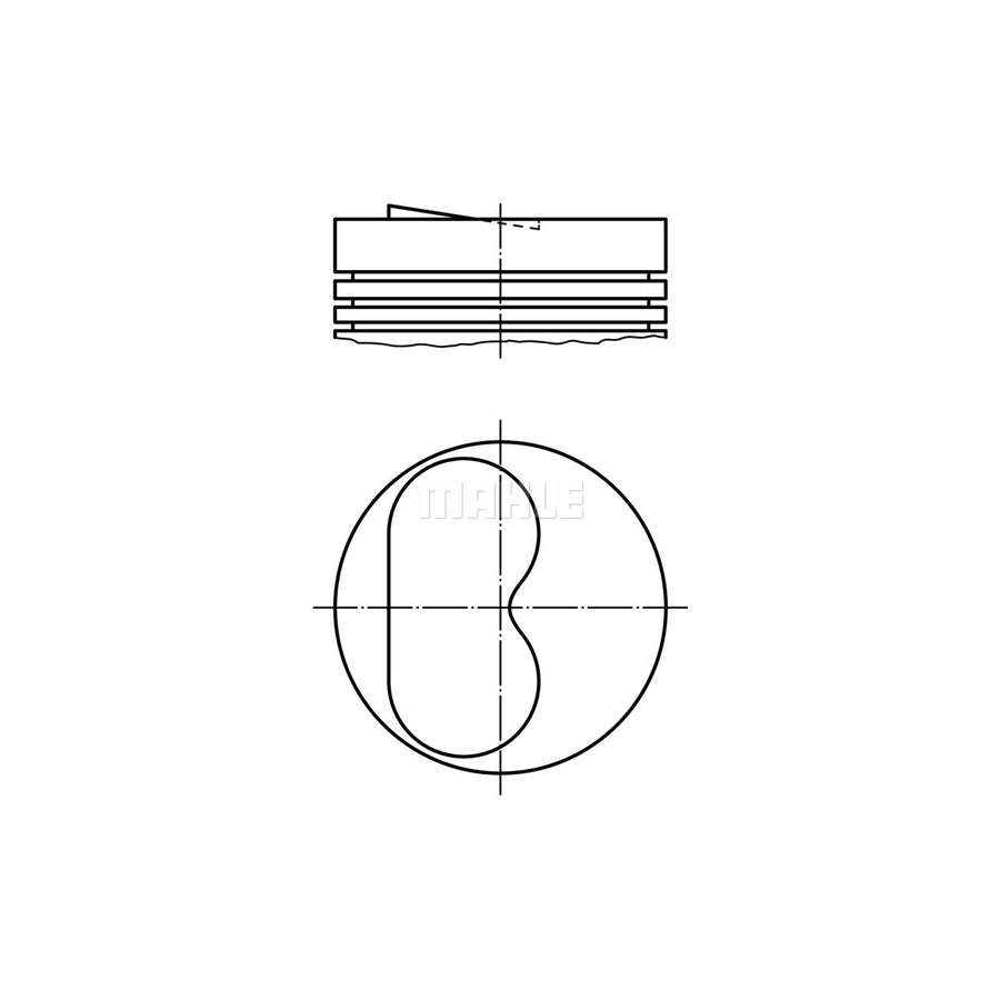 MAHLE ORIGINAL 009 25 04 Piston 83,00 mm, with piston ring carrier, without cooling duct