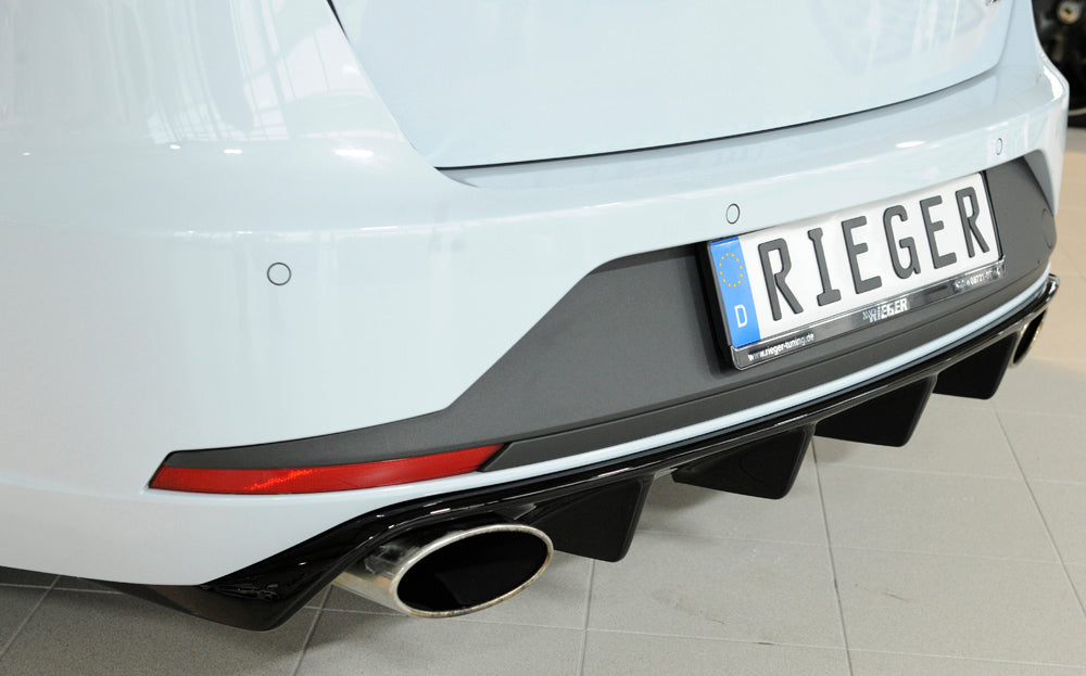 Rieger 00088130 SEAT 5F Leon Cupra Rear Diffuser for Original Tailpipe Left & RIght - Glossy Black