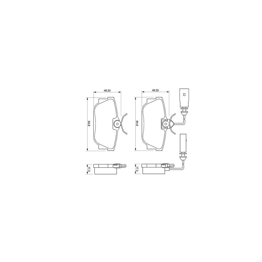 Bosch 0986424748 Brake Pad Set For Vw Transporter Front Axle Rear Axle BP457