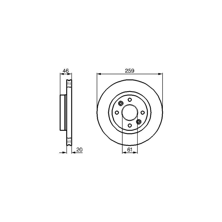 BOSCH 0 986 478 270 Brake Disc Internally Vented Vented Oiled