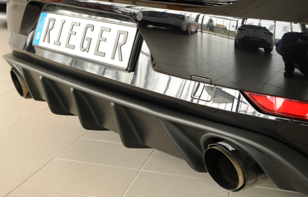 Rieger 00059589 VW Mk7 Golf GTI Rear Diffuser for Original Tailpipe Left & RIght - Matte Black