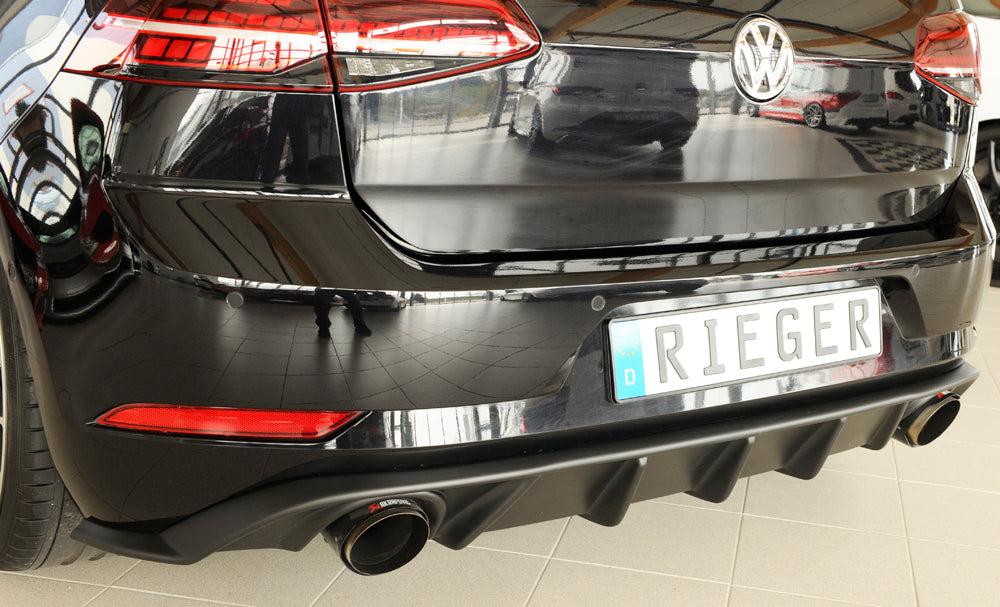 Rieger 00059589 VW Mk7 Golf GTI Rear Diffuser for Original Tailpipe Left & RIght - Matte Black
