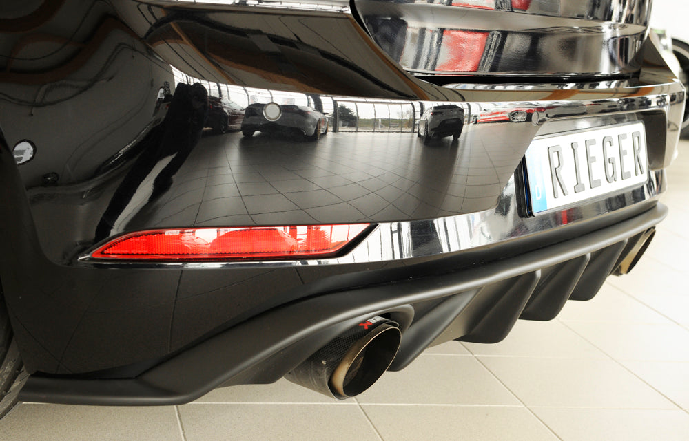 Rieger 00059589 VW Mk7 Golf GTI Rear Diffuser for Original Tailpipe Left & RIght - Matte Black