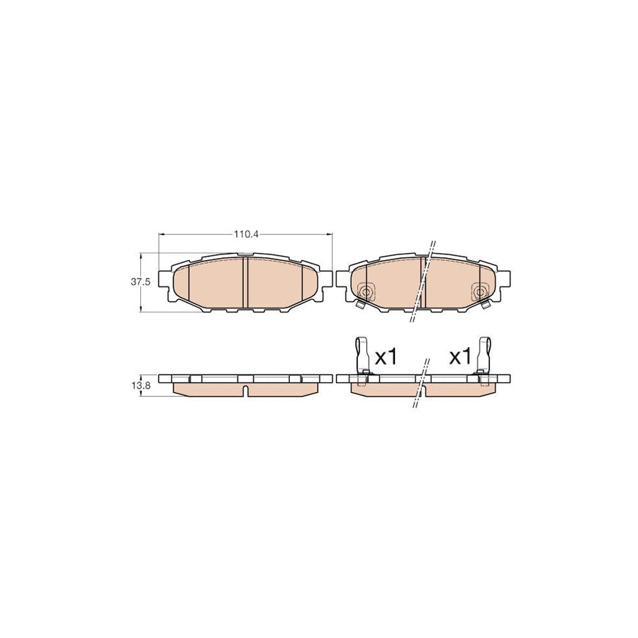 TRW Gdb3568 Brake Pad Set With Acoustic Wear Warning