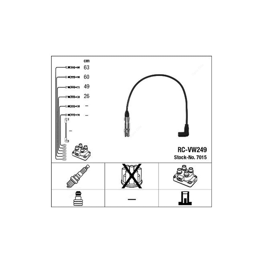 NGK Ignition Cable Kit RC-VW249 (NGK7015)