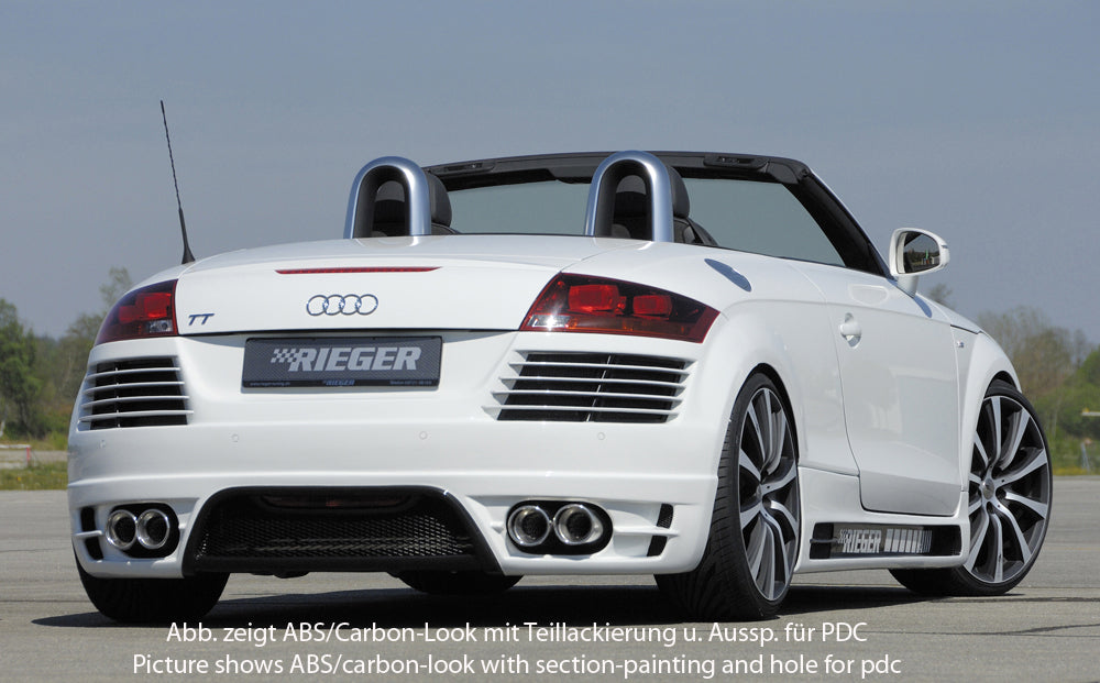 Rieger 00099051 Audi 8J TT Rear Bumper for Twin Tailpipe Left & Right - Carbon-Look