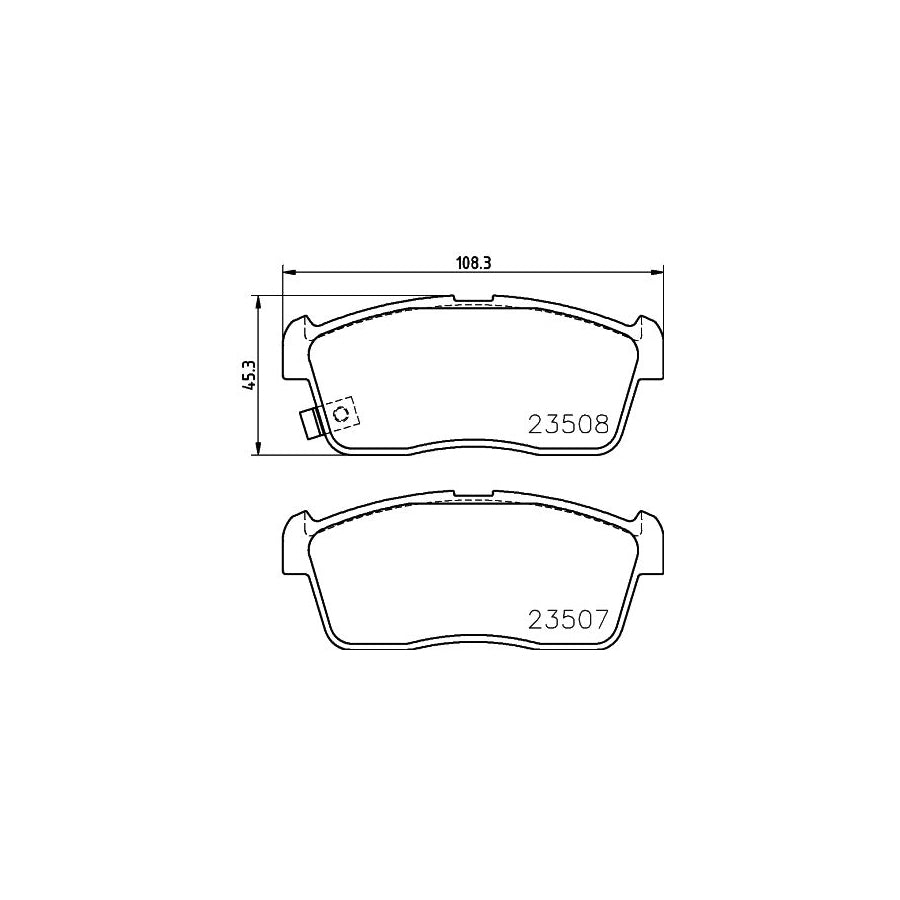 Hella 8DB 355 015 071 Brake Pad Set With Acoustic Wear Warning