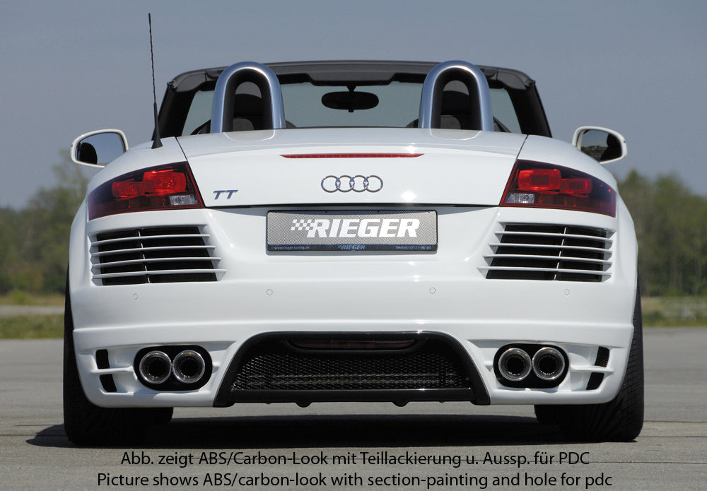 Rieger 00099051 Audi 8J TT Rear Bumper for Twin Tailpipe Left & Right - Carbon-Look