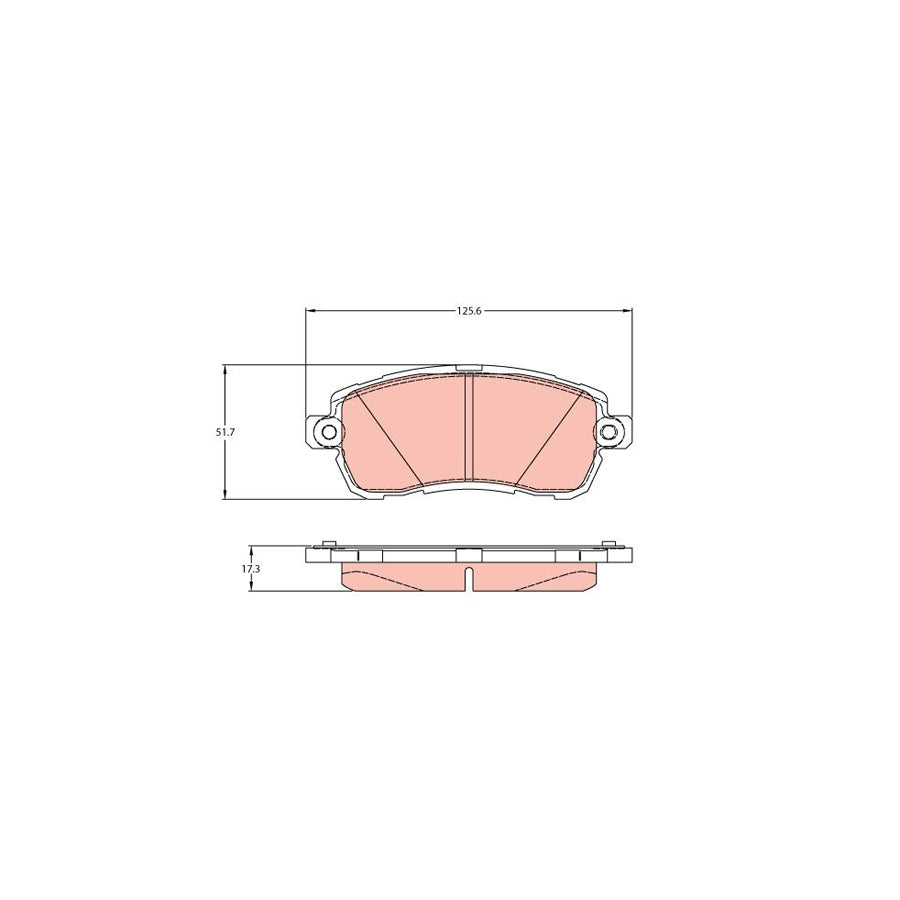 TRW Gdb2176 Brake Pad Set For Ford Ka Not Prepared For Wear Indicator