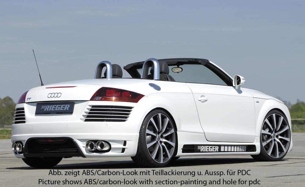 Rieger 00099051 Audi 8J TT Rear Bumper for Twin Tailpipe Left & Right - Carbon-Look