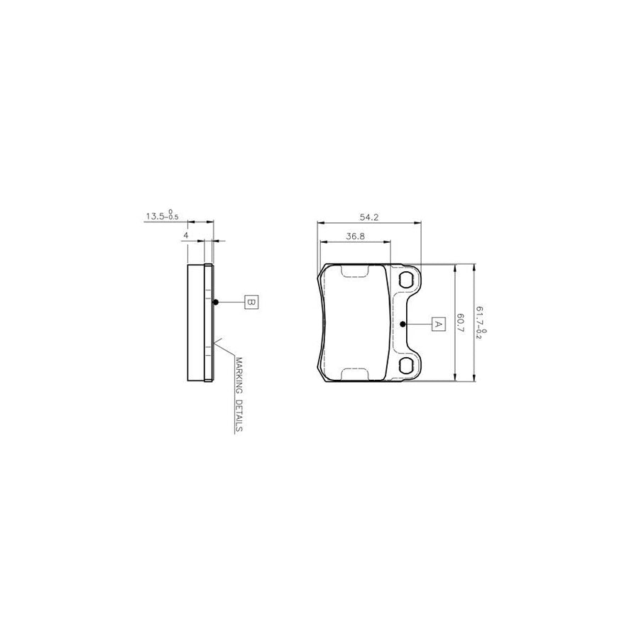 Bosch 0986Tb2007 Brake Pad Set Excl Wear Warning Contact