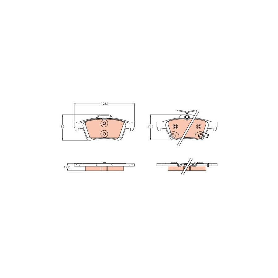 TRW Gdb2178 Brake Pad Set For Ford Focus Mk3 Hatchback Dyb With Acoustic Wear Warning