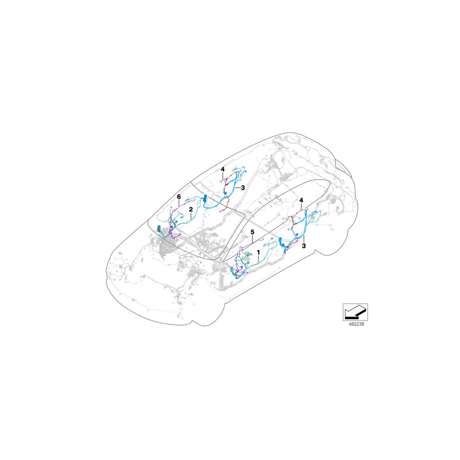 Genuine BMW 61126812218 F48 Door Wiring Harness, Rear (Inc. X1 18dX, X1 20iX & X1 18i) | Duco Car Parts UK Car Parts