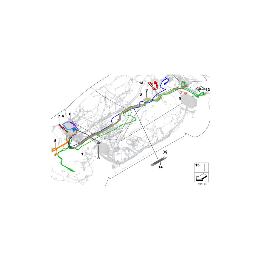 Genuine BMW 61126807327 G30 G31 F90 Wiring Harness Emars Underfloor (Inc. M550iX, M550dX & 530e) | Duco Car Parts UK Car Parts