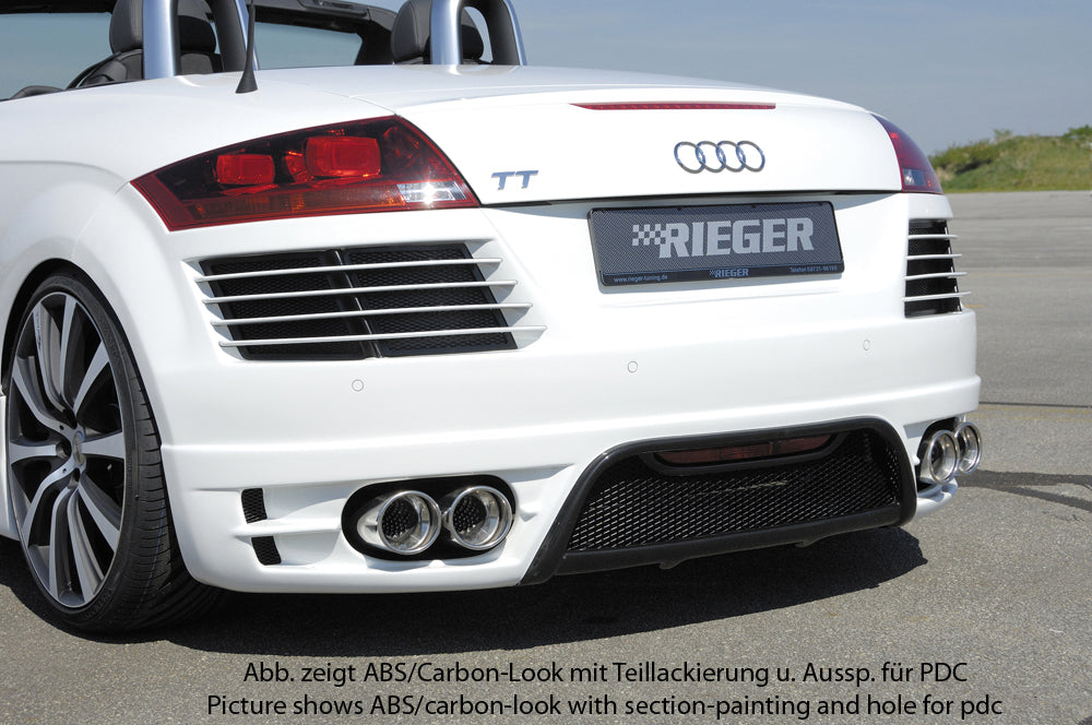Rieger 00099051 Audi 8J TT Rear Bumper for Twin Tailpipe Left & Right - Carbon-Look