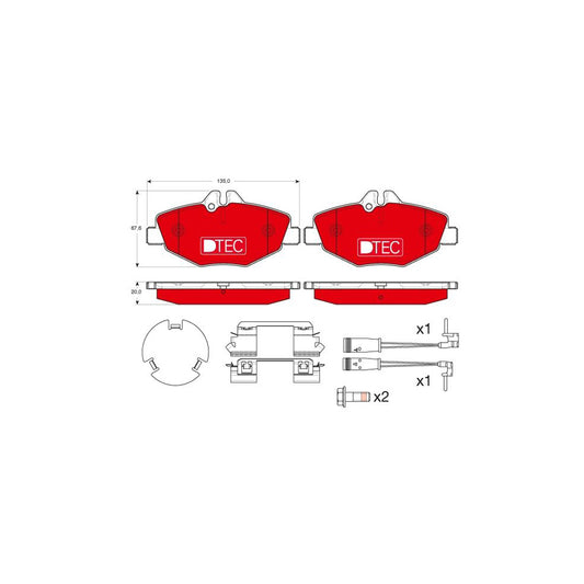 TRW Dtec Cotec Gdb1542Dte Brake Pad Set Suitable For Mercedes Benz E Class Incl Wear Warning Contact With Brake Caliper Screws With Accessories