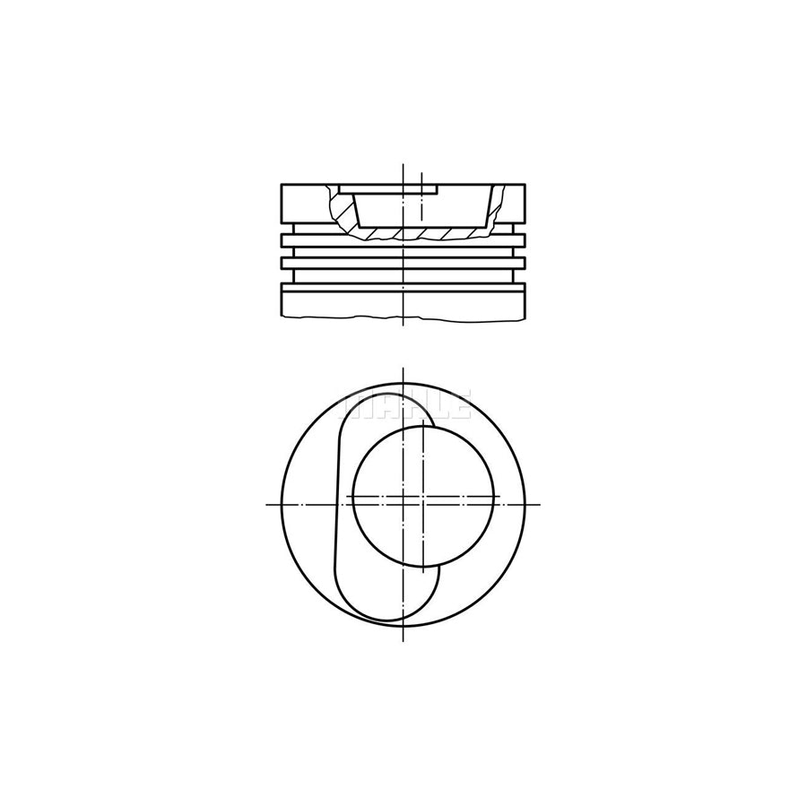 MAHLE ORIGINAL 229 28 00 Piston 128,0 mm, with piston ring carrier, without cooling duct