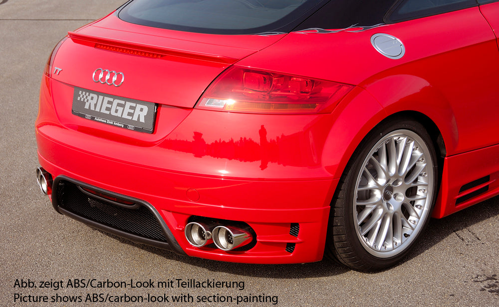 Rieger 00099050 Audi 8J TT Rear Diffuser for Twin Tailpipe Left & Right - Carbon-Look