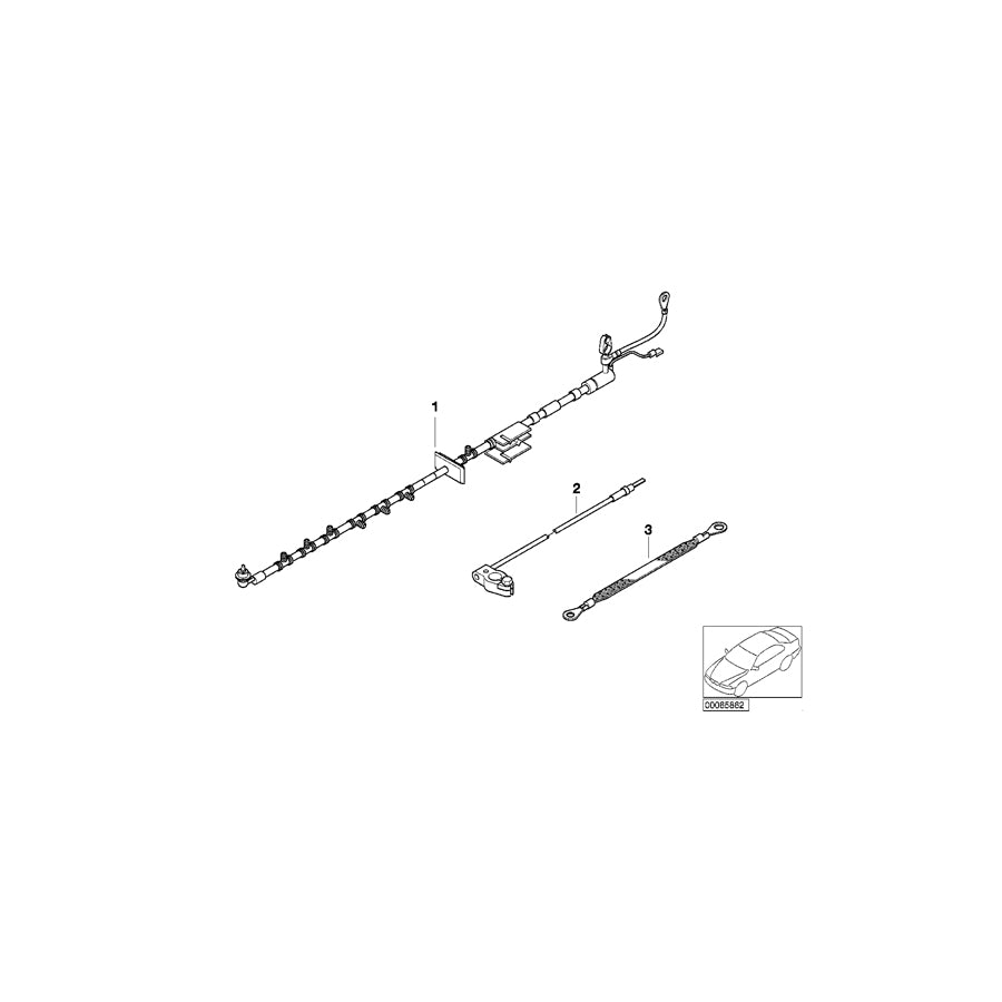 Genuine BMW 61126902418 E52 Battery Cable Negative (Inc. ALPINA V8 & Z8) | Duco Car Parts UK Car Parts