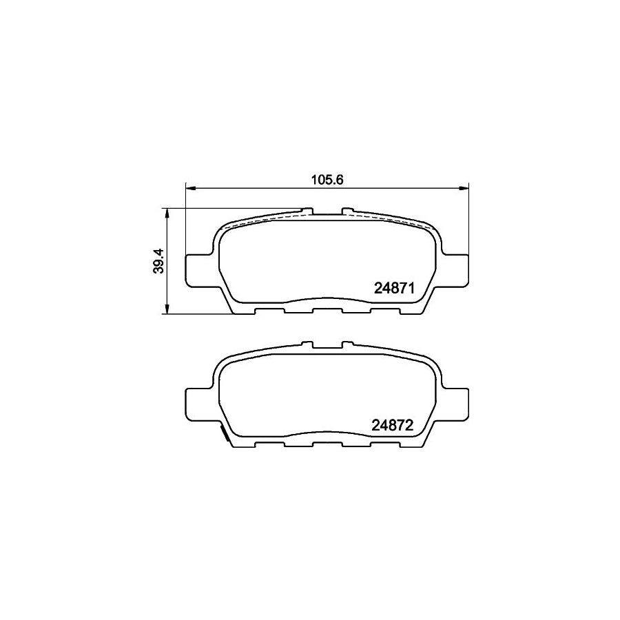 Hella 8DB 355 014 561 Brake Pad Set With Acoustic Wear Warning