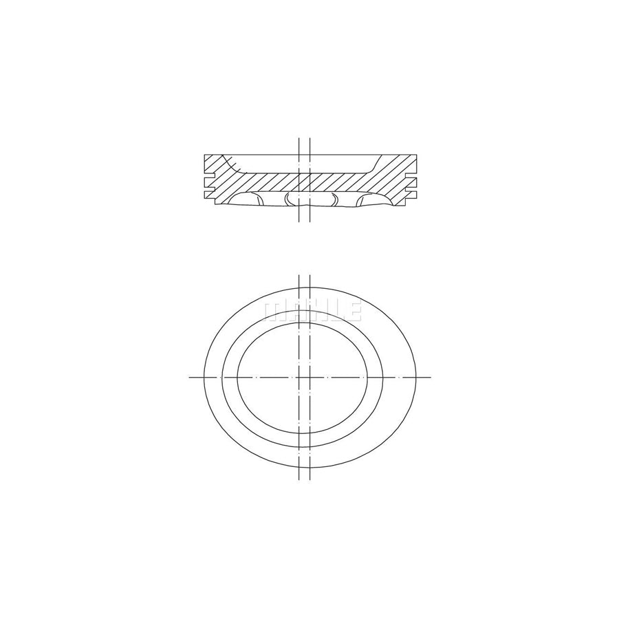 MAHLE ORIGINAL 227 PI 00115 000 Piston 128,0 mm, with piston ring carrier, without cooling duct