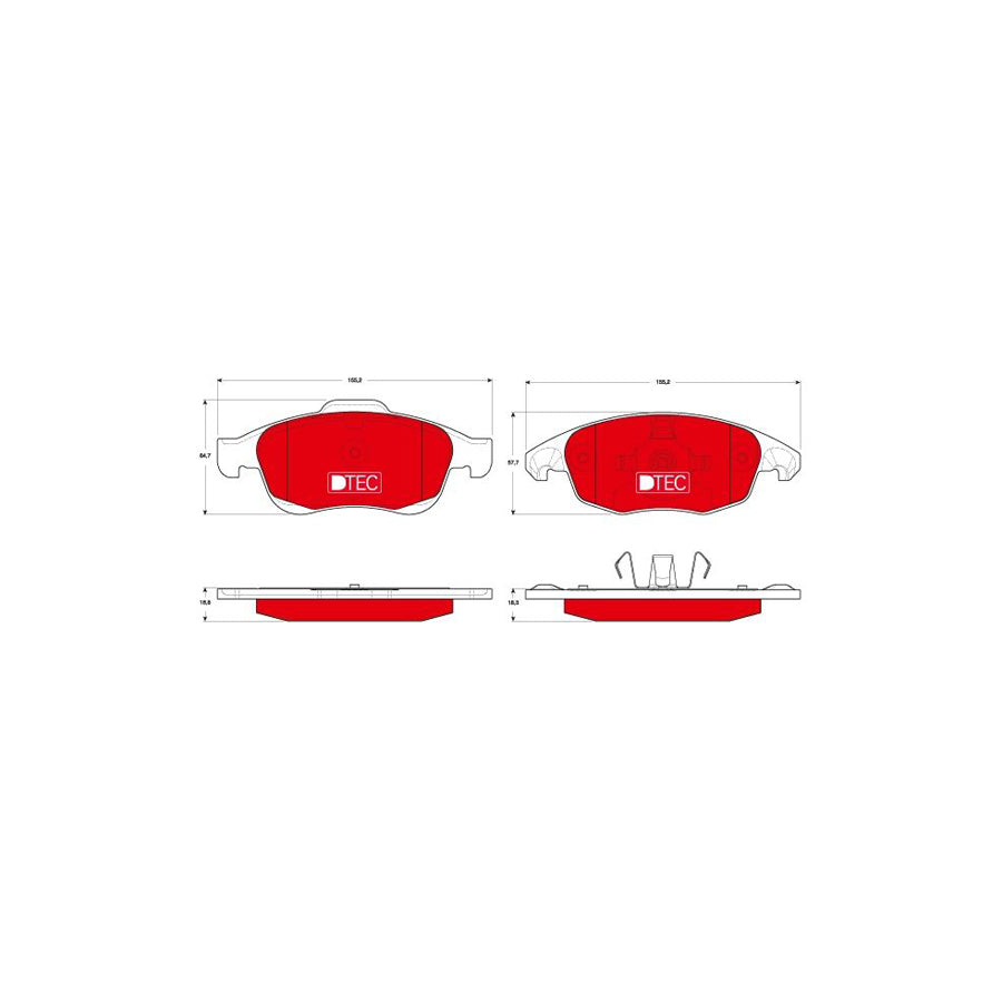 TRW Dtec Cotec Gdb1690Dte Brake Pad Set Not Prepared For Wear Indicator